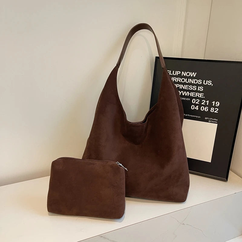 Veloura Suede Tote Bag Set