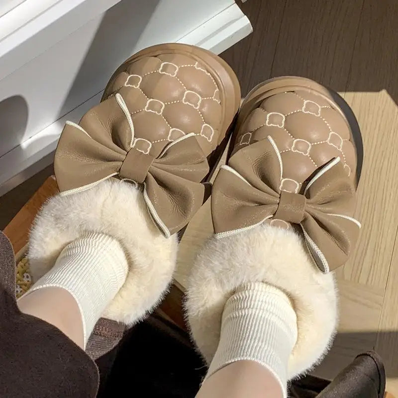 Daisy Bow Winter Slippers