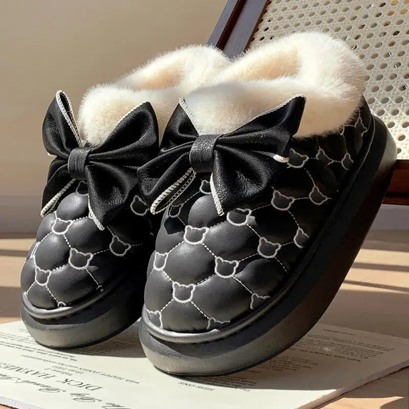 Daisy Bow Winter Slippers