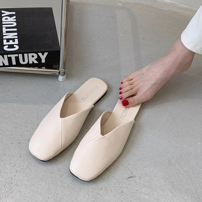 Amelie Square-Toe Mules