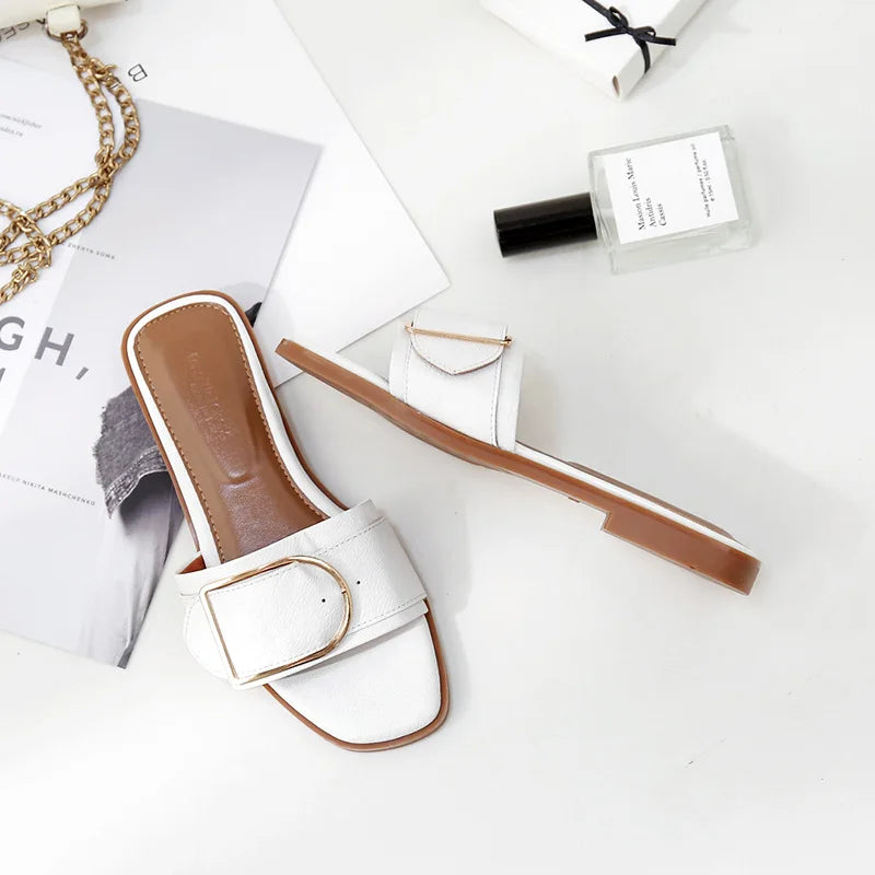 Elara Square-Toe Slides