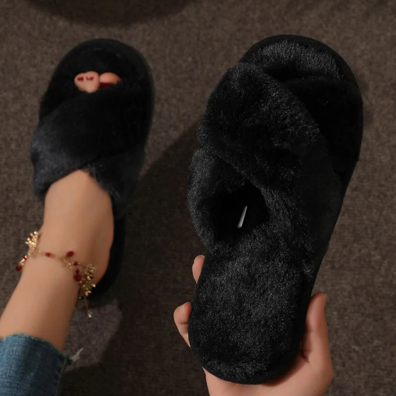 Aspen Plush Cross Slippers