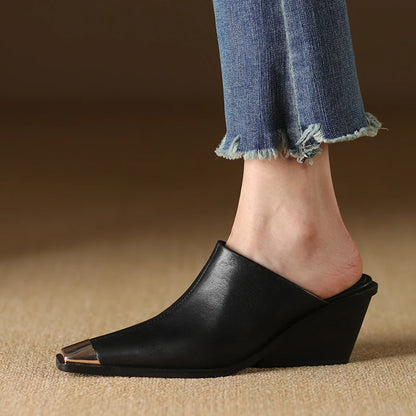 Camille Leather Mules