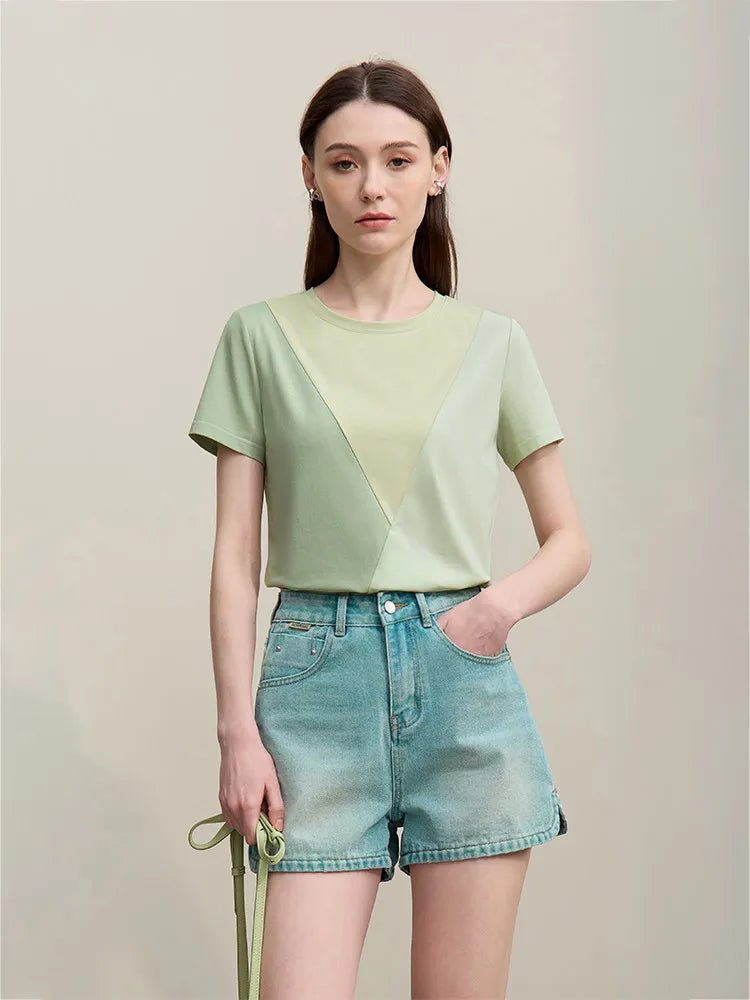 Ava Colorblock Cotton Tee
