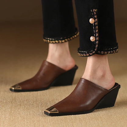 Camille Leather Mules