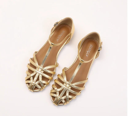The Siena Woven T-Strap Sandals