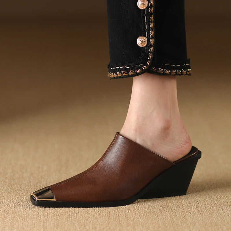 Camille Leather Mules