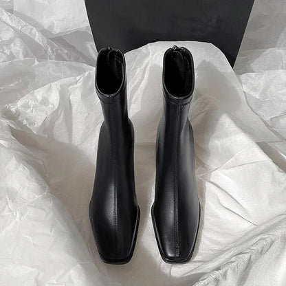 Vienna Square Heel Ankle Boots